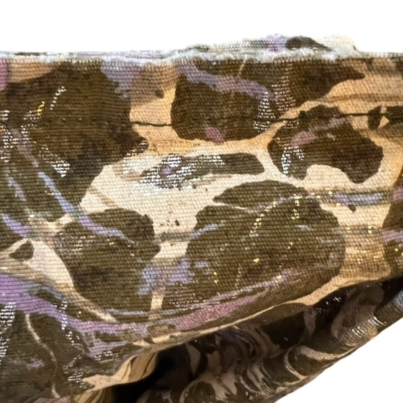 Pilcro The Wanderer Camo Multicolor Jeans Green Cream Purple Metallic Size 32T - Picture 9 of 16